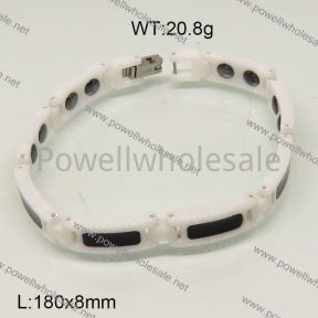 SS Ceramic Bracelet  6B90027aivb-244