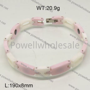 SS Ceramic Bracelet  6B90032aivb-244