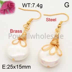 Shell Pearl  Earring  F3E300619bbov-L005