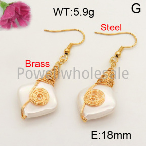 Shell Pearl  Earring  F3E300636bbov-L005