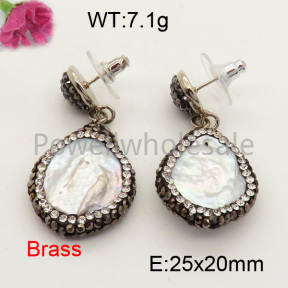 Natural Pearl Earring  F3E400797aivb-L005