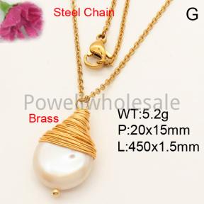 Natural Baroque Freshwater Pearl  Necklaces  F3N30270bbml-L005