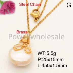 Natural Baroque Freshwater Pearl  Necklaces  F3N30271bbml-L005