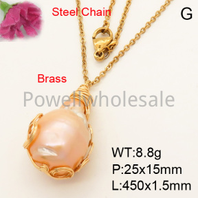 Natural Baroque Freshwater Pearl  Necklaces  F3N30272bhia-L005