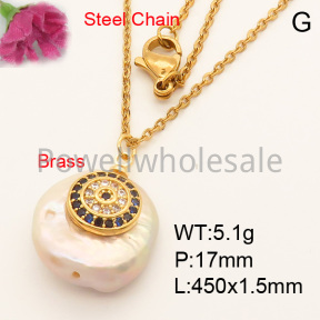 Natural Baroque Freshwater Pearl  Necklaces  F3N40905vbll-L005