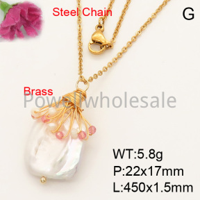 Natural Baroque Freshwater Pearl  Necklaces  F3N40908bbml-L005