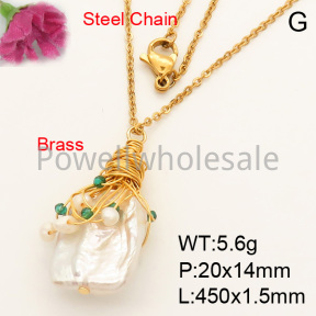 Natural Baroque Freshwater Pearl  Necklaces  F3N40909bbml-L005