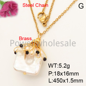Natural Baroque Freshwater Pearl  Necklaces  F3N40915bbml-L005