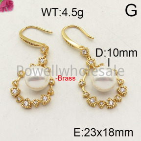 Fashion Brass Earrings  F6E402369vhkb-J40