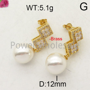 Fashion Brass Earrings  F6E402373vhkb-J40