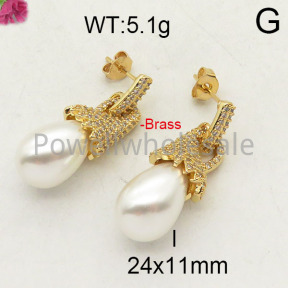 Fashion Brass Earrings  F6E402377vhov-J40