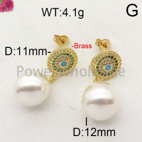 Fashion Brass Earrings  F6E402380vhov-J40