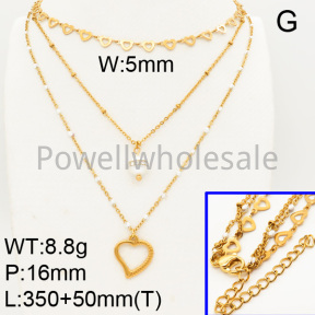 Shell Pearl Necklaces  FN0900078bhil