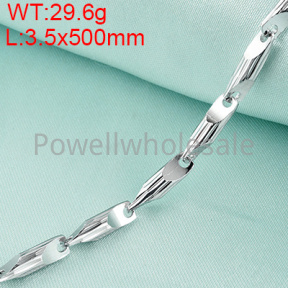 925 Silver Necklace Unisex  3.5 Round Wire  Straight Knife Melon Seeds Chain   JN40157hkhp-M112  YJL054