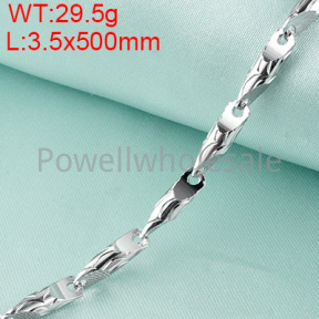 925 Silver Necklace Unisex  3.5 Machetes Round Wire Melon Seeds Chain  JN40171hkhl-M112  YJL062
