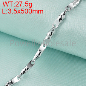 925 Silver Necklace Men Round Wire Melon Seeds Chain  JN40329hjin-M112  YJL011