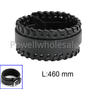PU alloy double loop bracelet  JUS807BR0101vbmb