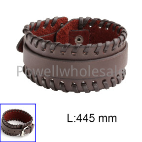 PU alloy double loop bracelet  JUS807BR0102vbmb