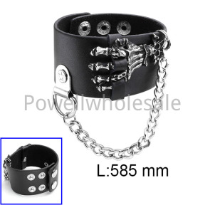 PU claws wide leather wrist band  JUS807BR0901bhva