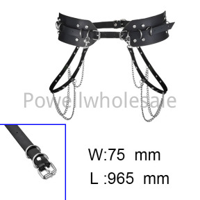 Punk belt (D buckle rhinestone) PU belt  POBLSL1201aiko