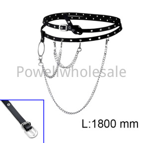 Punk belt (eyes + chain) PU belt  POBLSL1301bhjo