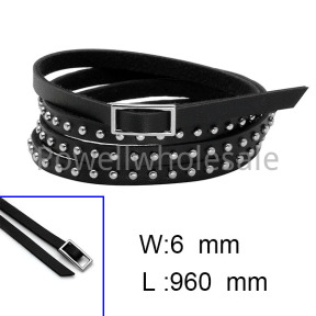 Rivet wrapped leather bracelet  POBRSL1301aaij
